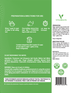 V-TeDetox de Vital Health Global -empaque trasero