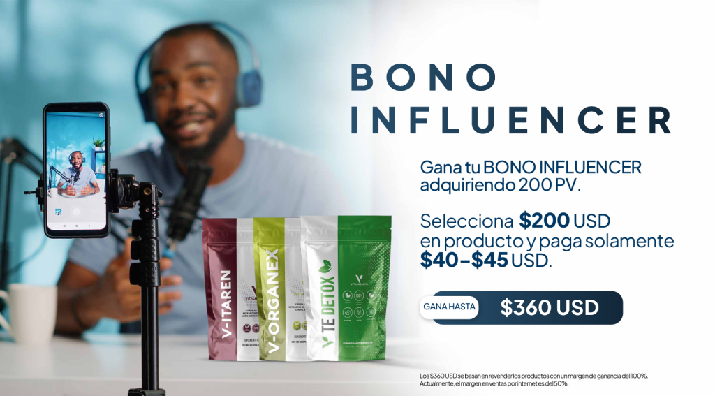 Bono Influencer de Vital Health Global para ganar el 900%