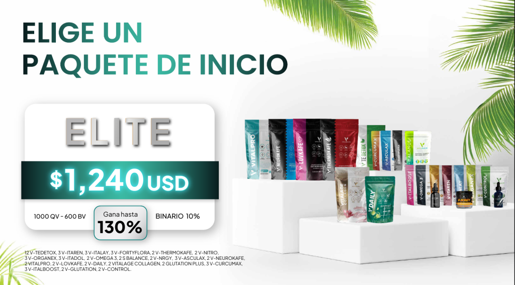 Paquetes de inicio Élite Vital Health Global, el más completo.